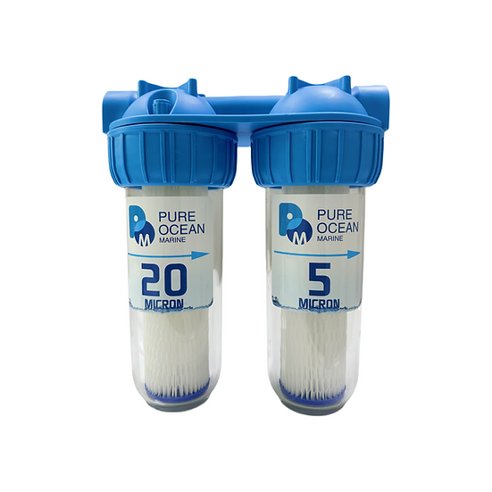 Transparent 5 And 20-Micron Pre-Filter House For Watermaker