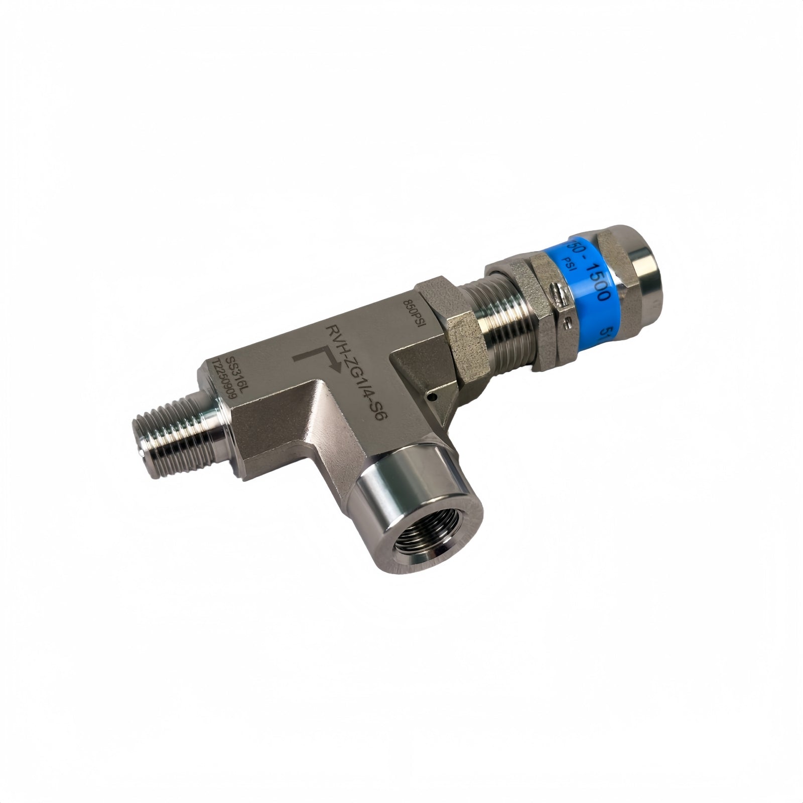 Safety valve (pressure relief valve) For Main pump, SS316L, 850psi, ZG1/4 inch