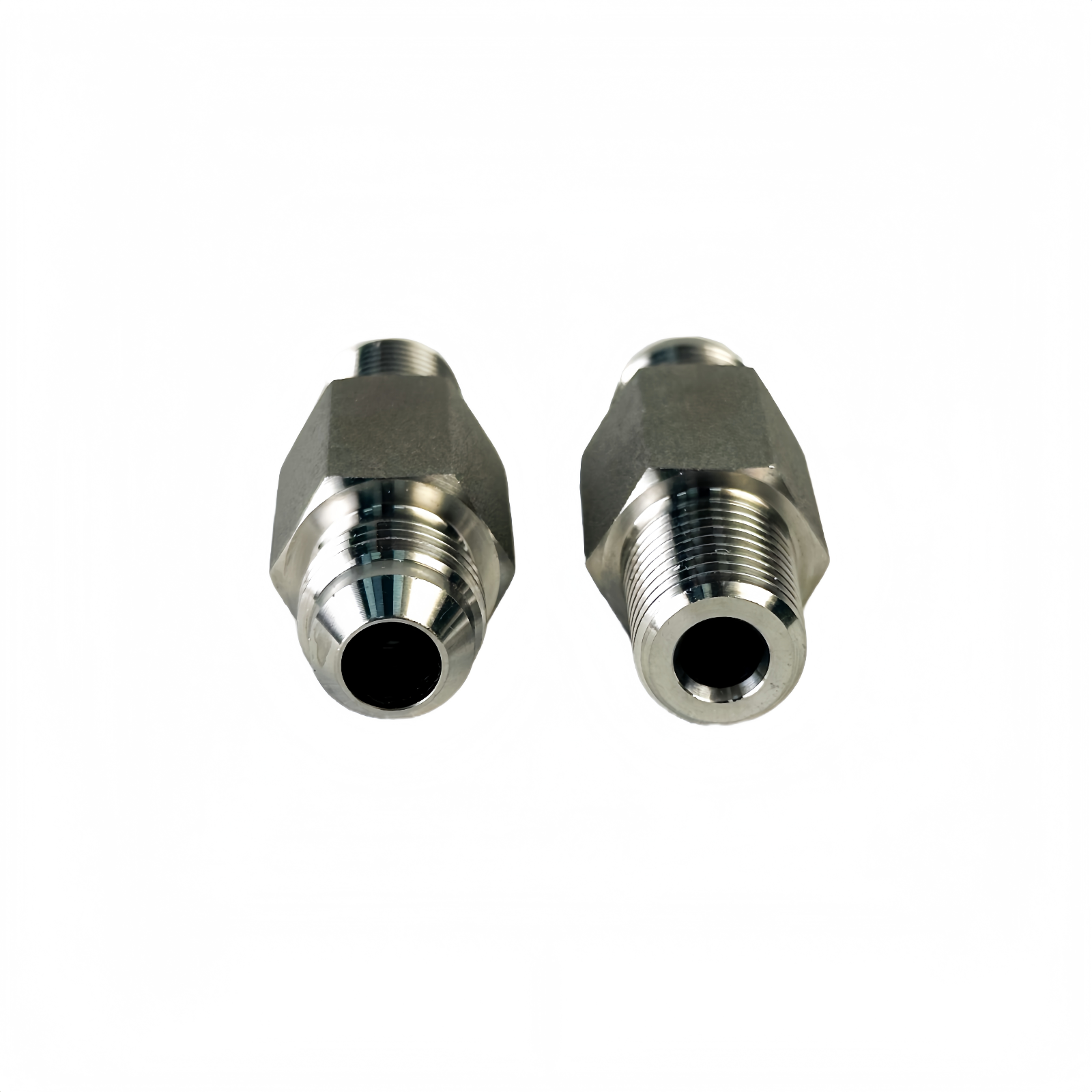 SS316L BSPT1/4" Male x 3/8" JIC Male - Lengthened Straight High Pressure Hose Fitting