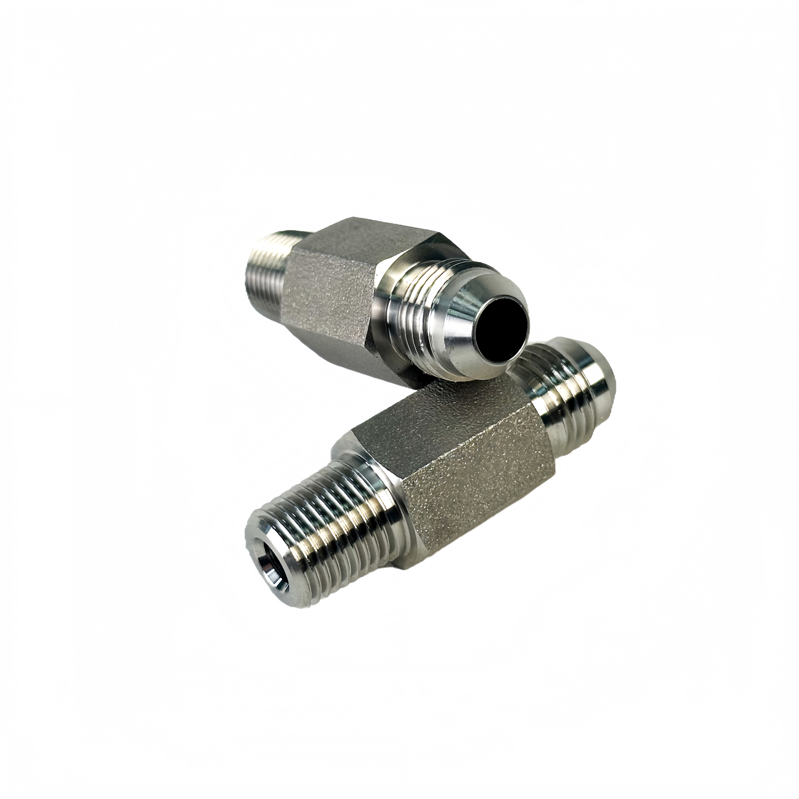 SS316L BSPT1/4" Male x 3/8" JIC Male - Lengthened Straight High Pressure Hose Fitting