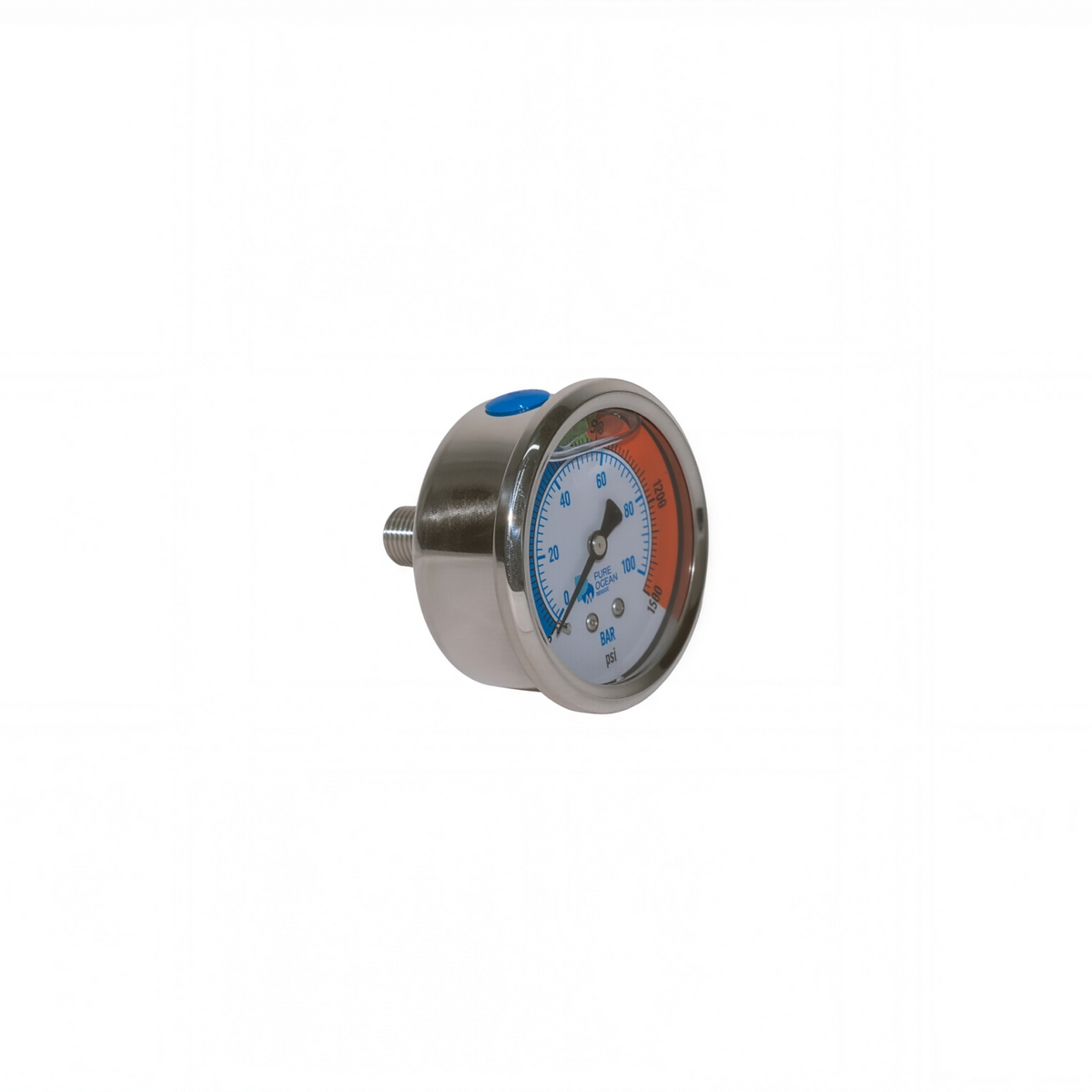 High-pressure Gauge, 0-1500psi, SS316L, BSPT1/4''
