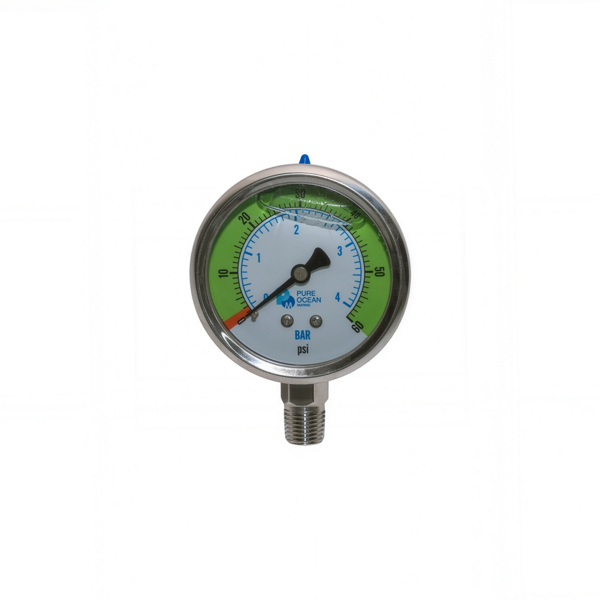 Low-pressure Gauge, 0-60psi, SS316L, BSPT1/4''