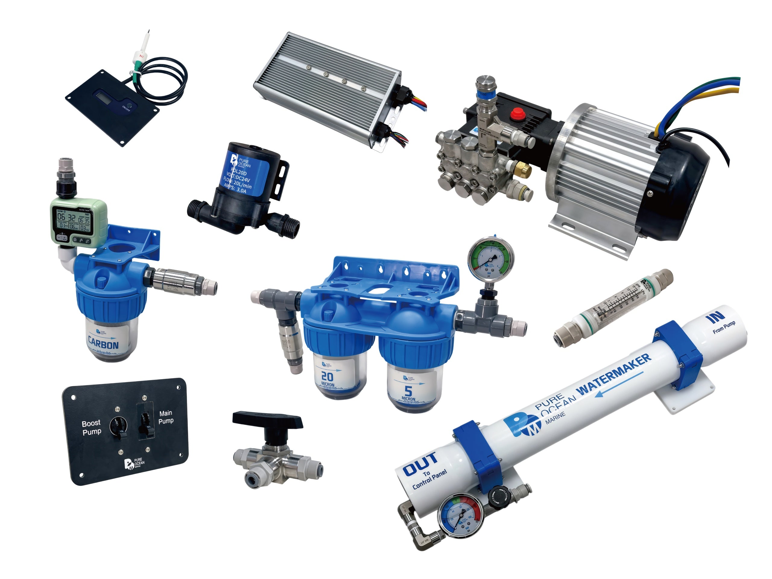 PureOcean Marine SE45S-DC Modular Watermaker (12V/24V/48V DC | 12 GPH / 45 L/h)