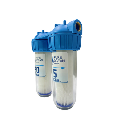 Transparent 5 And 20-Micron Pre-Filter House For Watermaker