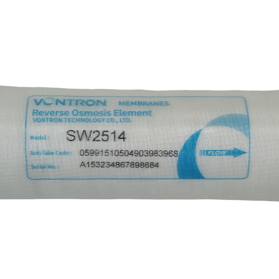 VONTRON SW11-2514 Reverse Osmosis Sea Water Membrane 99.5% Rej. 14sqft, 800psi.