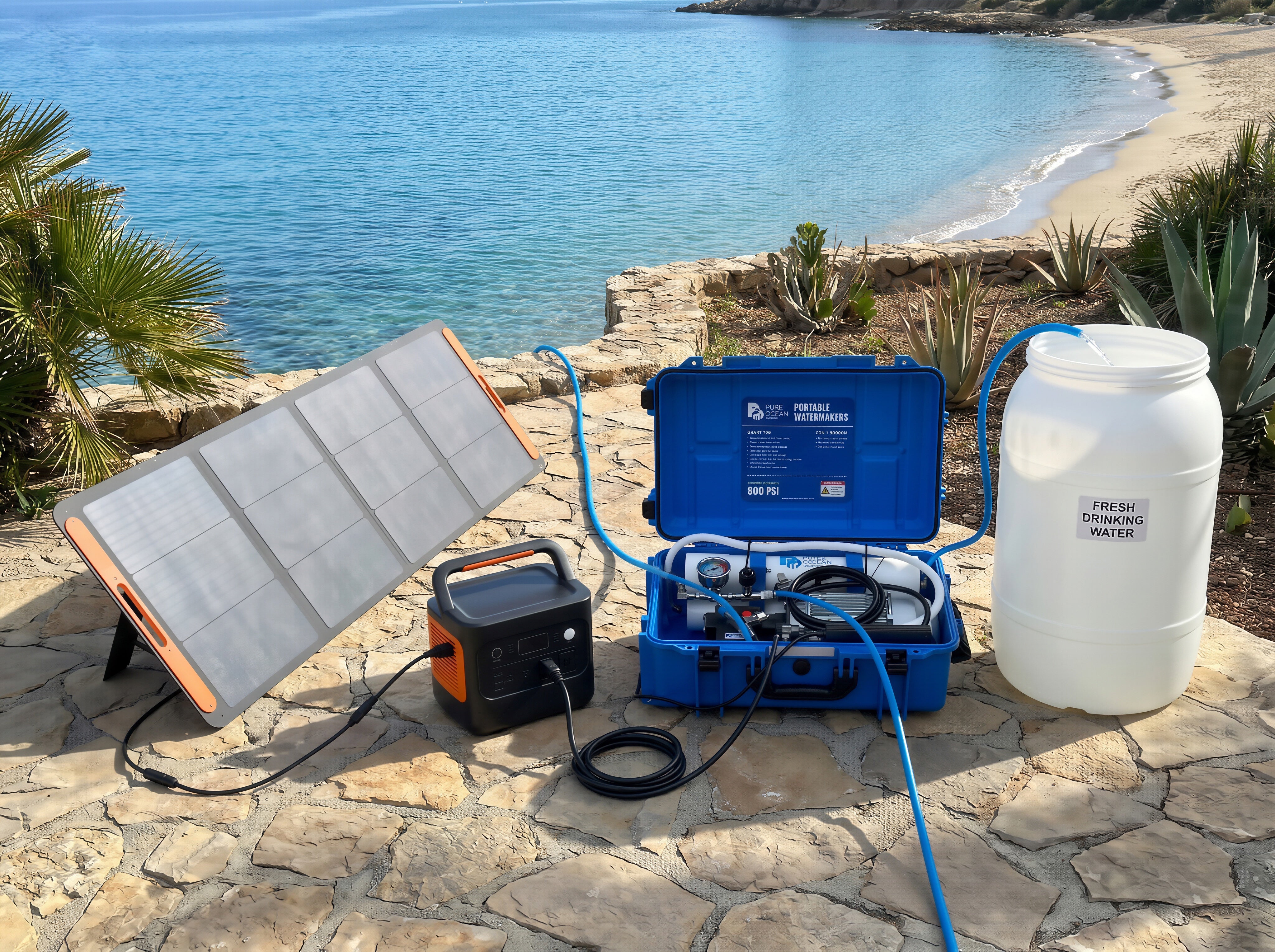 PureOcean GO45 Off-Grid Solar Desalination Kit (12 GPH / 45 L/h)