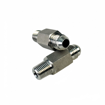 SS316L BSPT1/4" Male x 3/8" JIC Male - Lengthened Straight High Pressure Hose Fitting