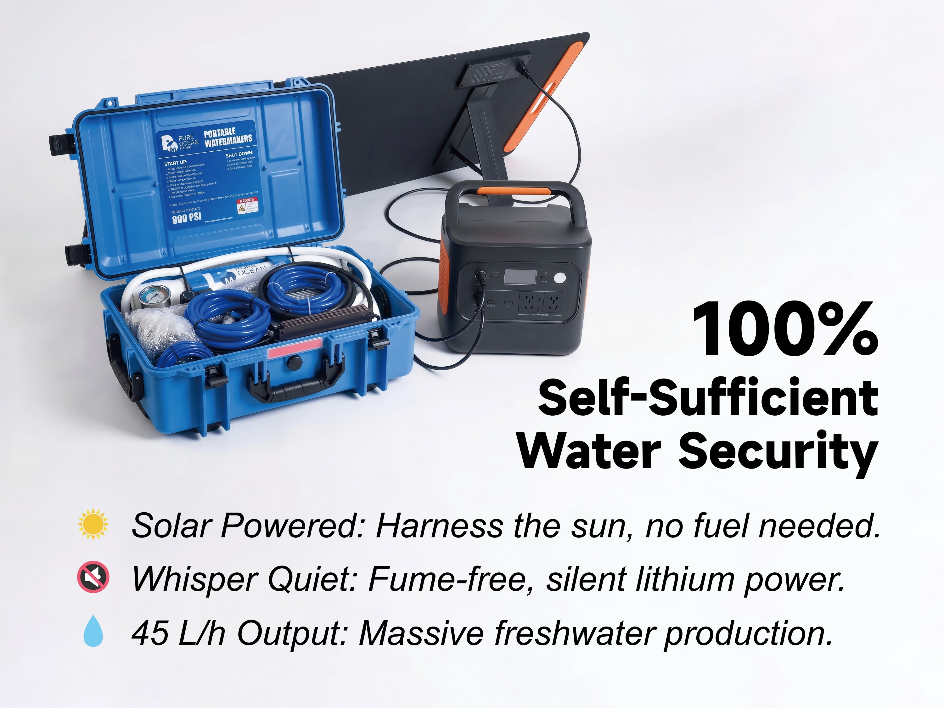 PureOcean GO45 Off-Grid Solar Desalination Kit (12 GPH / 45 L/h)