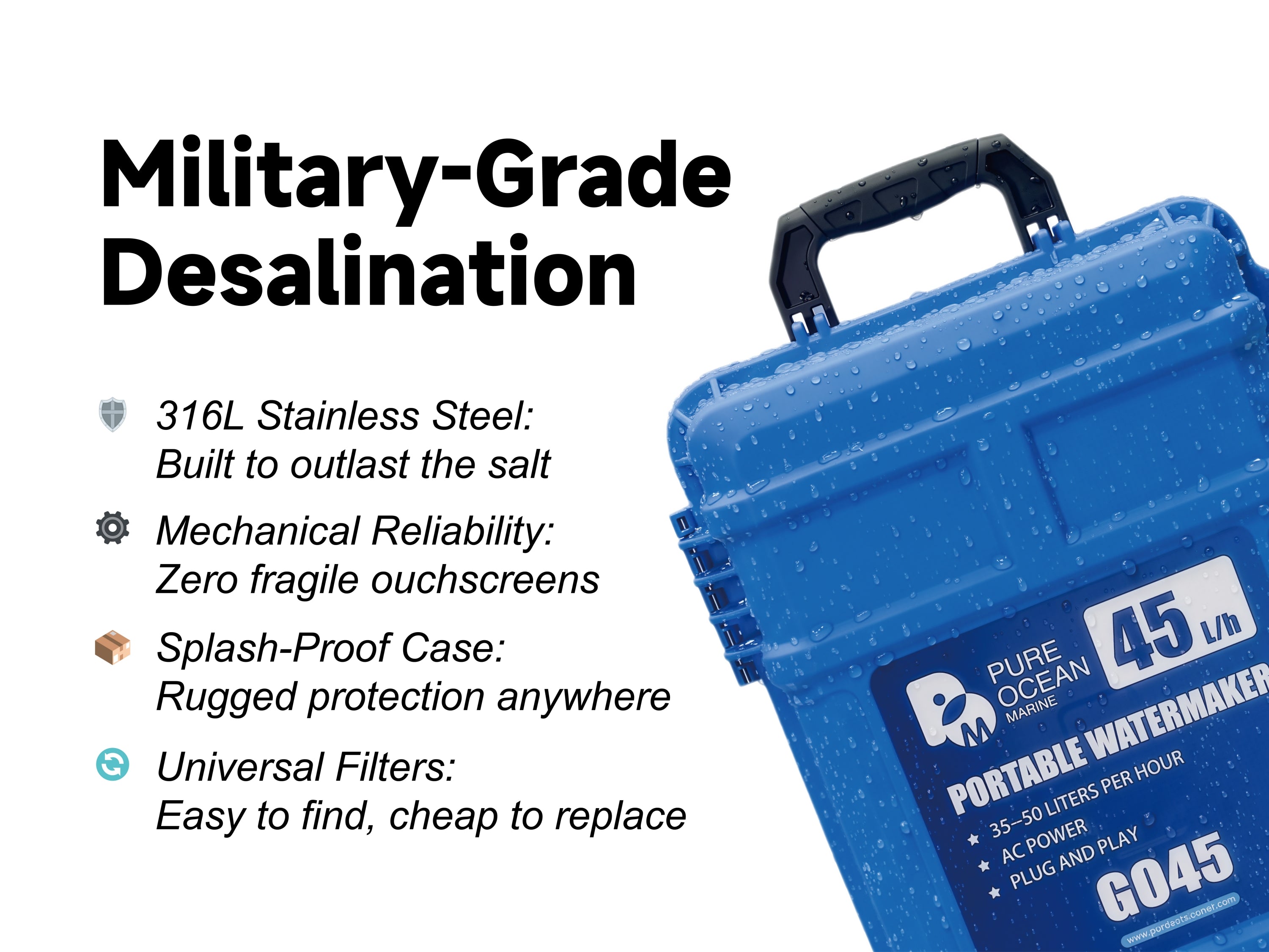 PureOcean GO45 Off-Grid Solar Desalination Kit (12 GPH / 45 L/h)