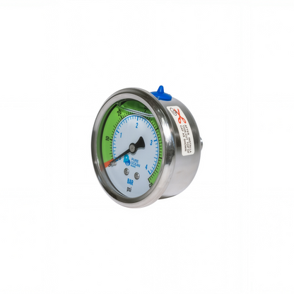 Low-pressure Gauge, 0-60psi, SS316L, BSPT1/4''