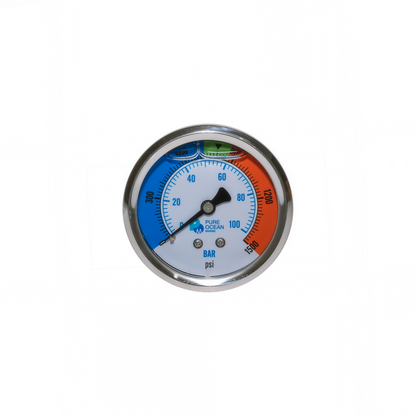 High-pressure Gauge, 0-1500psi, SS316L, BSPT1/4''