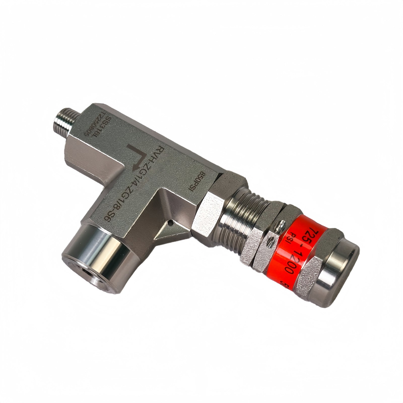 Safety valve (pressure relief valve) for Main pump, SS316L, 850psi, ZG1/8 inch