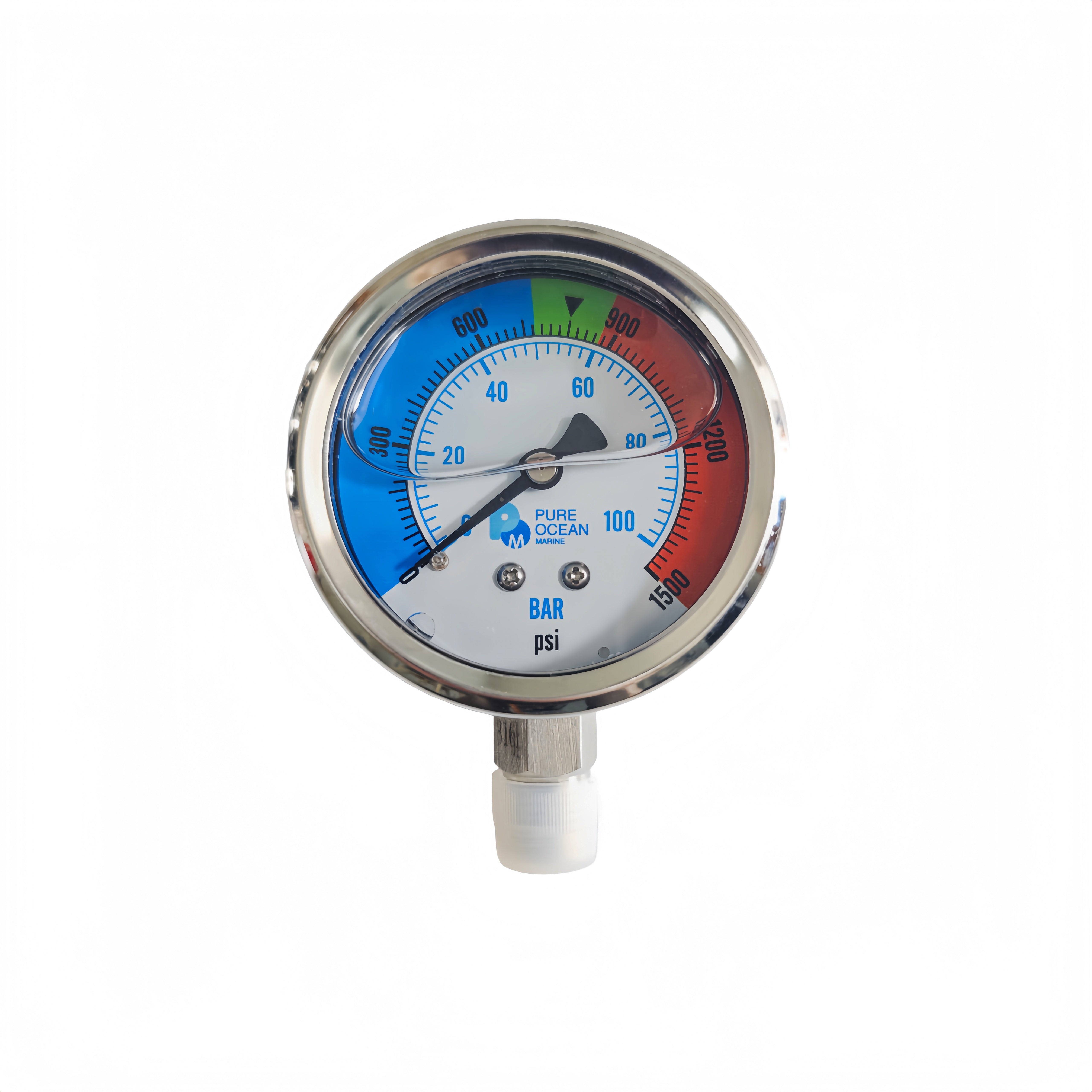 High-pressure Gauge, 0-1500psi, SS316L, ZG1/4''