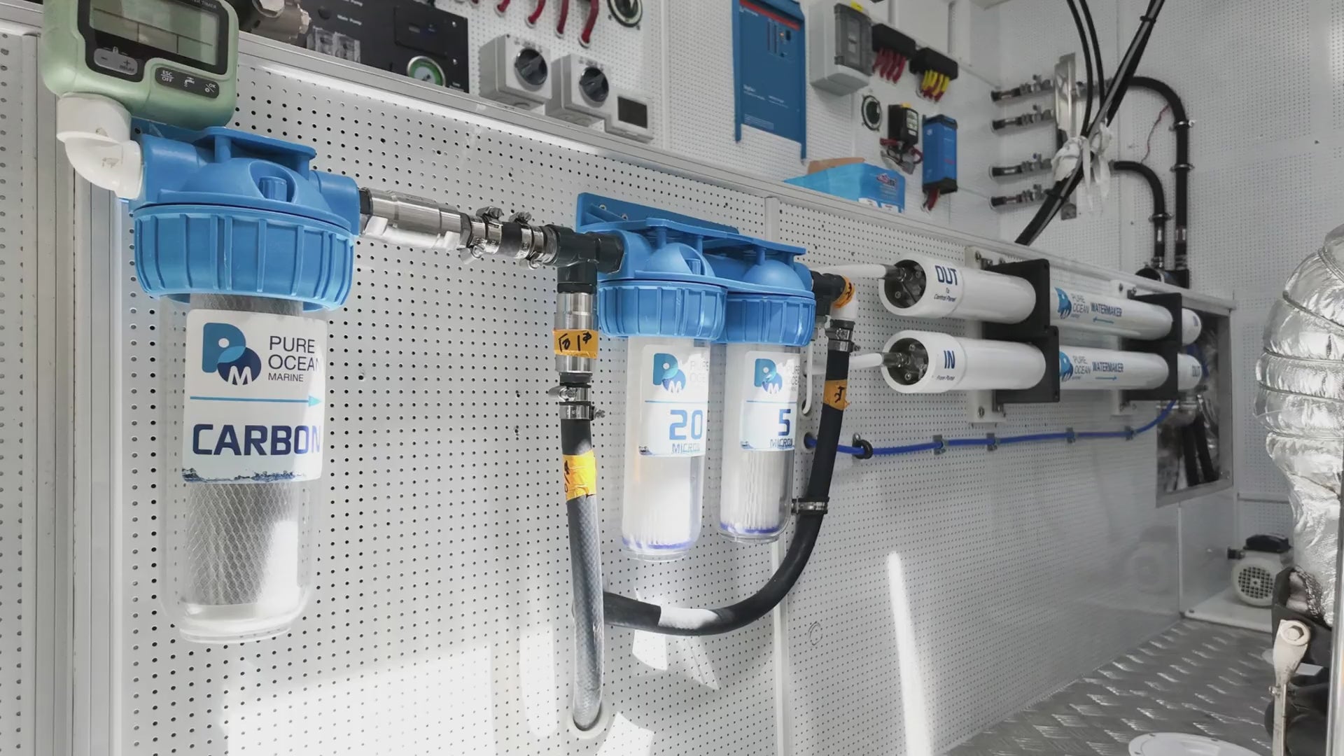 Load video: PureOcean Marine Pro80 Modular Watermaker (110V/220V AC | 21 GPH / 80 L/h)